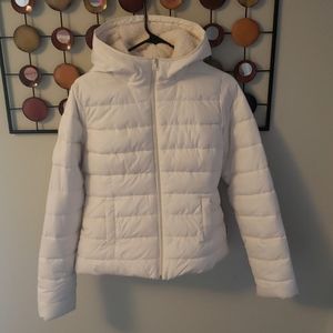 White Hollister winter full zip jacket size medium